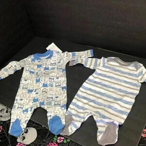 2 pack baby‎ boy sleepers Lamaze brand bear and stripe